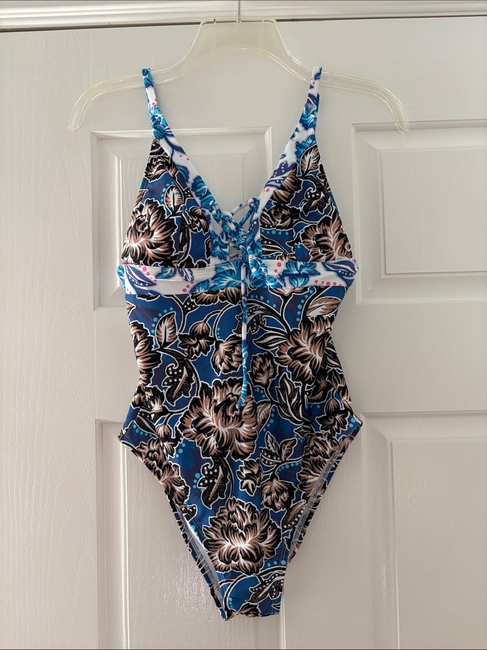 Cupshe Blue Floral One-Piece Swimsuit
